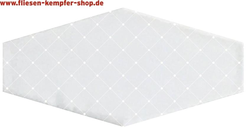 Dekor-Wandfliese Wien blanco glänzend 10x20 cm, Retro / Vintage