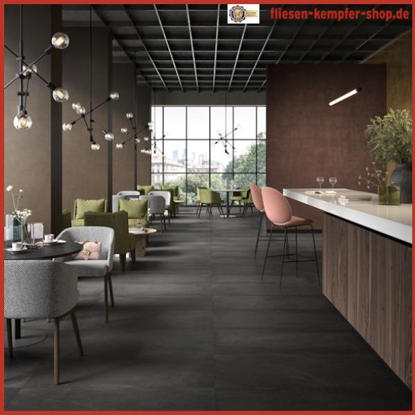 Fliese Plan schwarz 60 x 120 cm / Castelvetro Land black