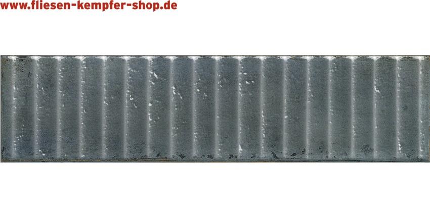 Dekor-Wandfliese Mussaka grün Relief 7,5x30 cm, Retro / Vintage