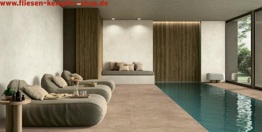 Fliese Milano kalk 60x120 cm, Bodenfliese / Wandfliese, XXL
