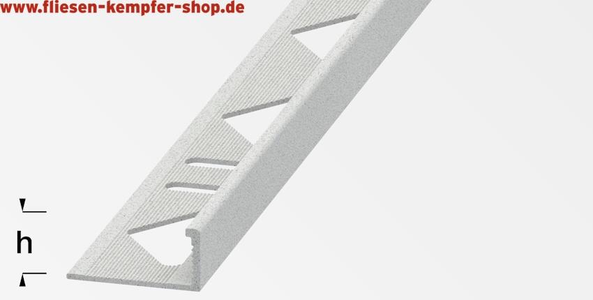 Winkel-Profil Steinweiss 8 mm, 2,5 m, Aluminium pulverbeschichtet