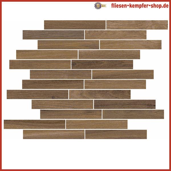Mosaik Rustical Walnuss Stick 30 x 30 cm / Netz