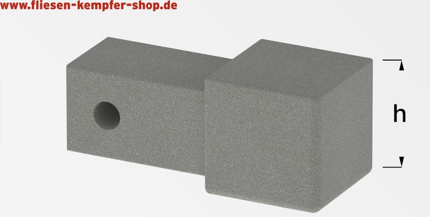 Q-Ecke Sandgrau 8 mm, Aluminium pulverbeschichtet