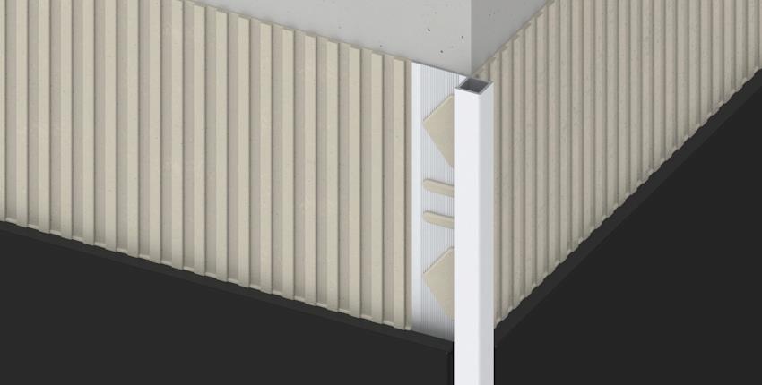 Quadrat-Profil Steinweiss 10 mm, 2,5 m, Aluminium pulverbeschichtet