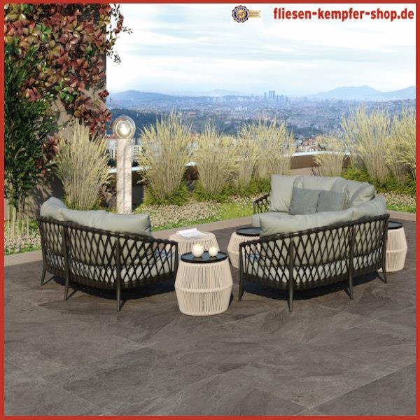 Terrassenfliese Sion anthrazit 60 x 60 x 2 cm Outside-447