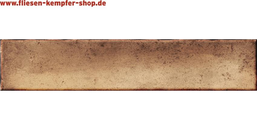 Wandfliese Kalume terracotta glänzend 5x25 cm, Retro / Vintage