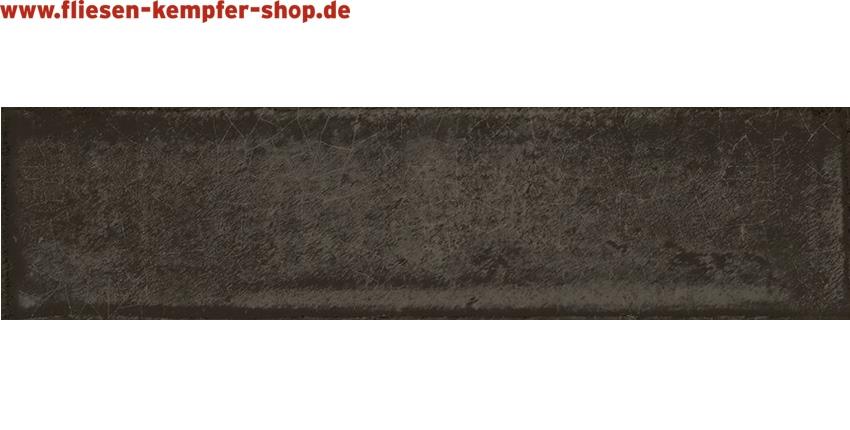 Wandfliese Alchimira anthrazit uni glänzend 7,5x30 cm, Retro / Vintage