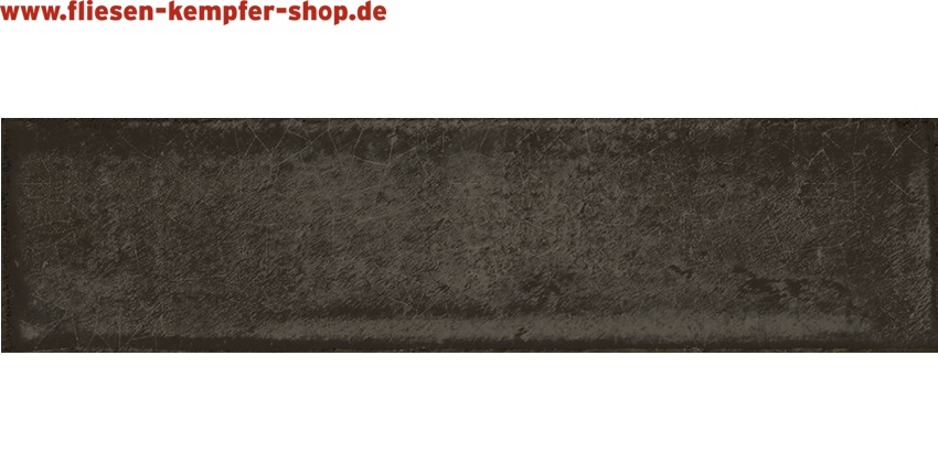 Wandfliese Alchimira anthrazit uni glänzend 7,5x30 cm, Retro / Vintage