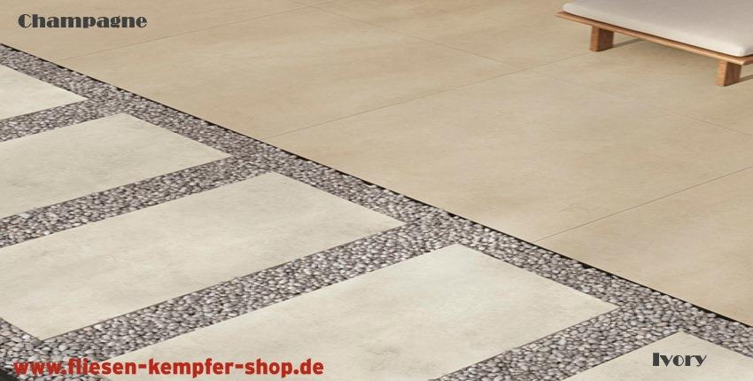 Fliese Milano champagne 60x60 cm, trittsicher, Bodenfliese / Wandfliese