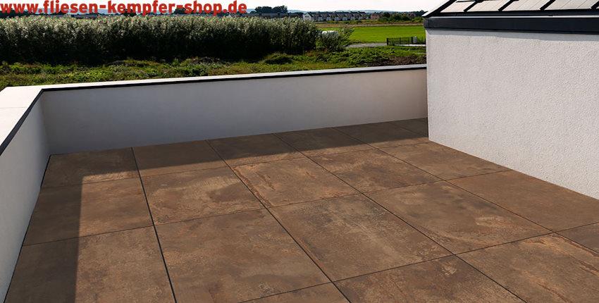 Terrassenfliese Flat rust 60x120x2 cm, Outside-852