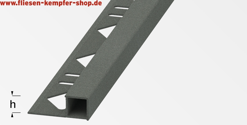 Quadrat-Profil Steingrau 11 mm, 2,5 m, Aluminium pulverbeschichtet