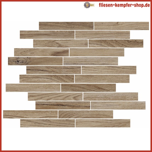 Mosaik Rustical Eiche Stick 30 x 30 cm / Netz