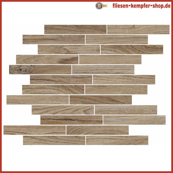 Mosaik Rustical Eiche Stick 30 x 30 cm / Netz
