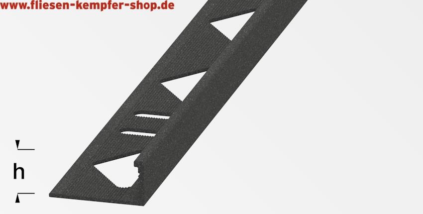 Winkel-Profil Steingraphit 10 mm, 2,5 m, Aluminium pulverbeschichtet