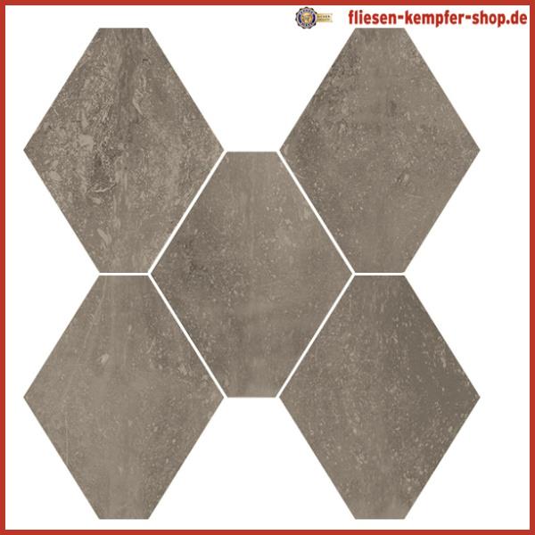 Mosaik Bolvar taupe 6-Eck, 34 x 39 cm