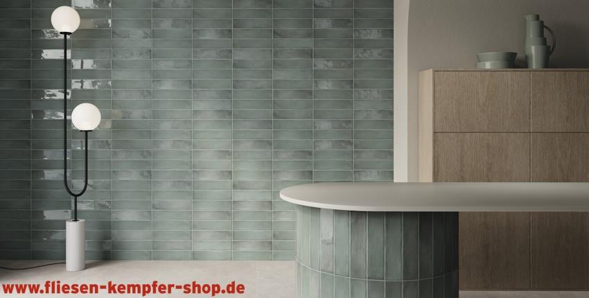 Wandfliese Colonia sky glänzend 7,5x30 cm, Retro / Vintage