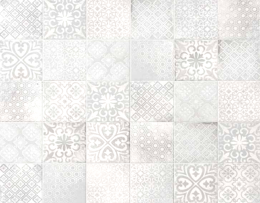 Fliese Retro Matric silbergrau Mix 20 x 20 cm