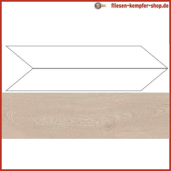 Fliese Unity Birke Chevron natur, 2/10x60 cm, Fischgrätmuster