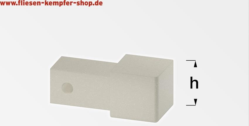 Q-Ecke Steingreige 8 mm, Aluminium pulverbeschichtet