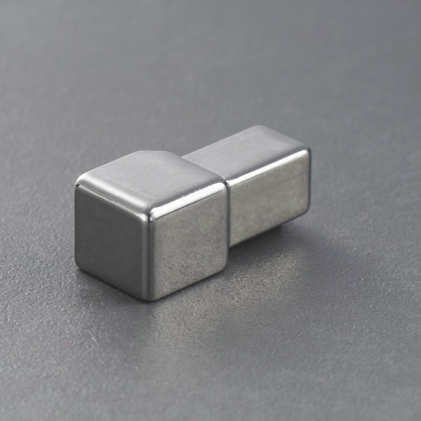 Prodecor Q  Eckstück Edelstahl glänzend imitiert, 12,5 mm