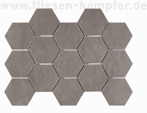 Mosaikfliese New Way rauch matt 6-Eck / 32,5x22,5 cm