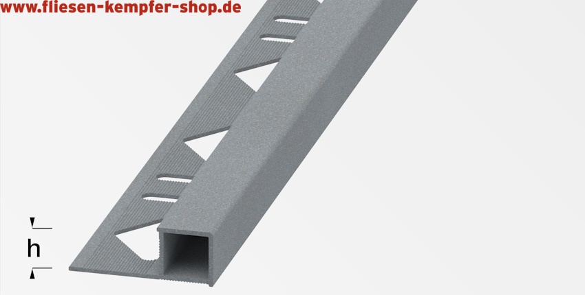Quadrat-Profil Sandgreige 10 mm, 2,5 m, Aluminium pulverbeschichtet
