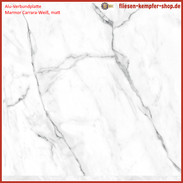 Alu-Verbund-Designplatte Marmor Carrara-Weiss SMT 883, 2100x1000x3 mm