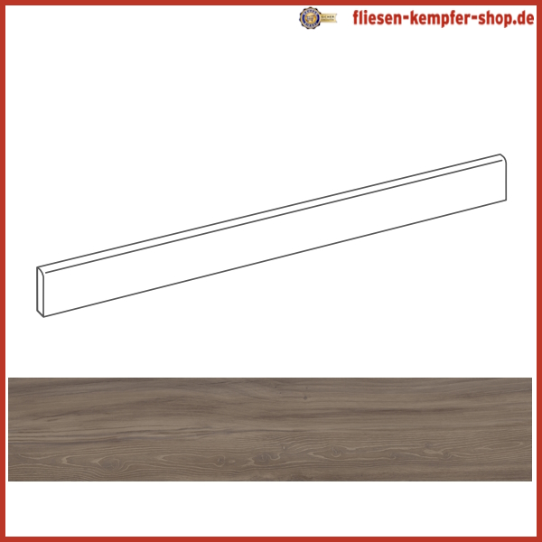 Sockel Rustical Teak 4,6x120 cm, Fußleiste