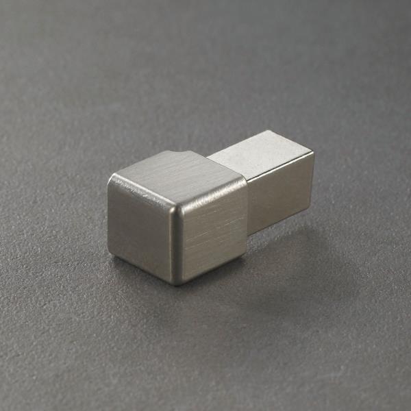 Prodecor Q  Eckstück Edelstahl gebürstet. imitiert 8 mm