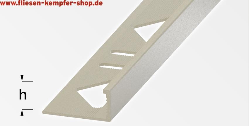 Winkel-Profil Steingreige 10 mm, 2,5 m, Aluminium pulverbeschichtet