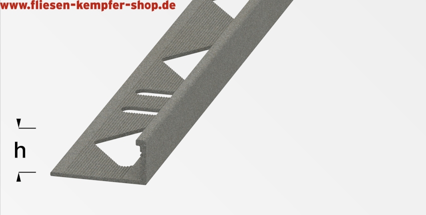 Winkel-Profil Steingrau 8 mm, 2,5 m, Aluminium pulverbeschichtet