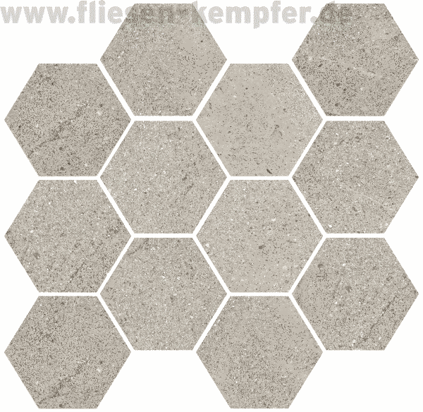 Mosaik Drahir grau natur 6-Eck / 26x28 cm