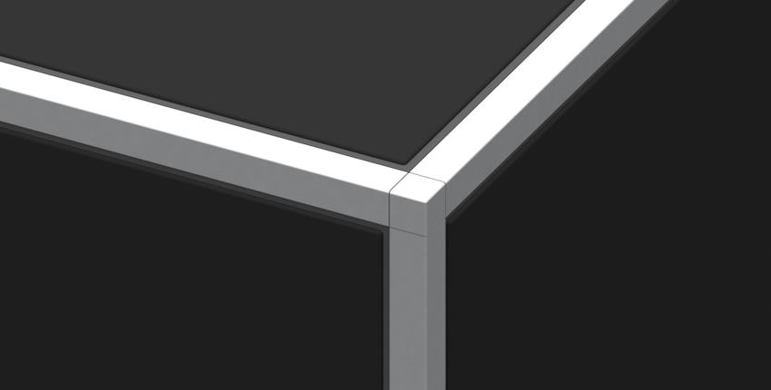 Quadrat-Profil Steinweiss 10 mm, 2,5 m, Aluminium pulverbeschichtet