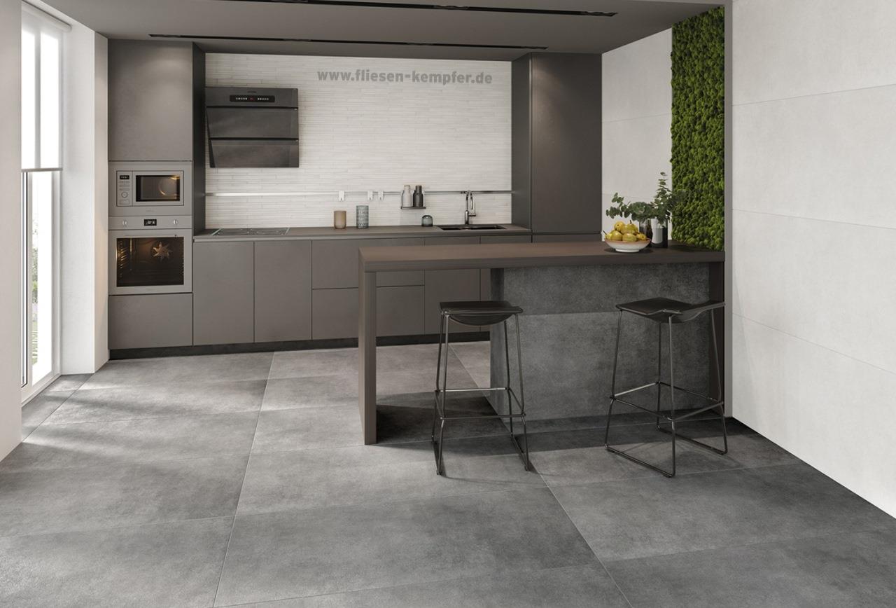 Fliese Louisa grau matt 75 x 75 cm