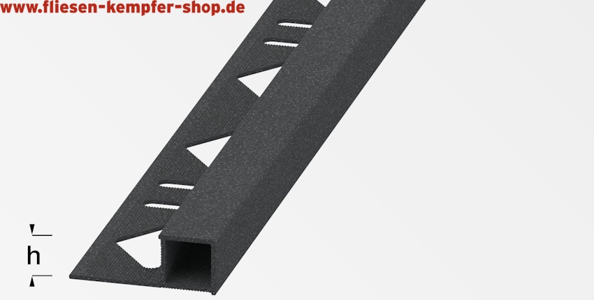 Quadrat-Profil Steingraphit 10 mm, 2,5 m, Aluminium pulverbeschichtet