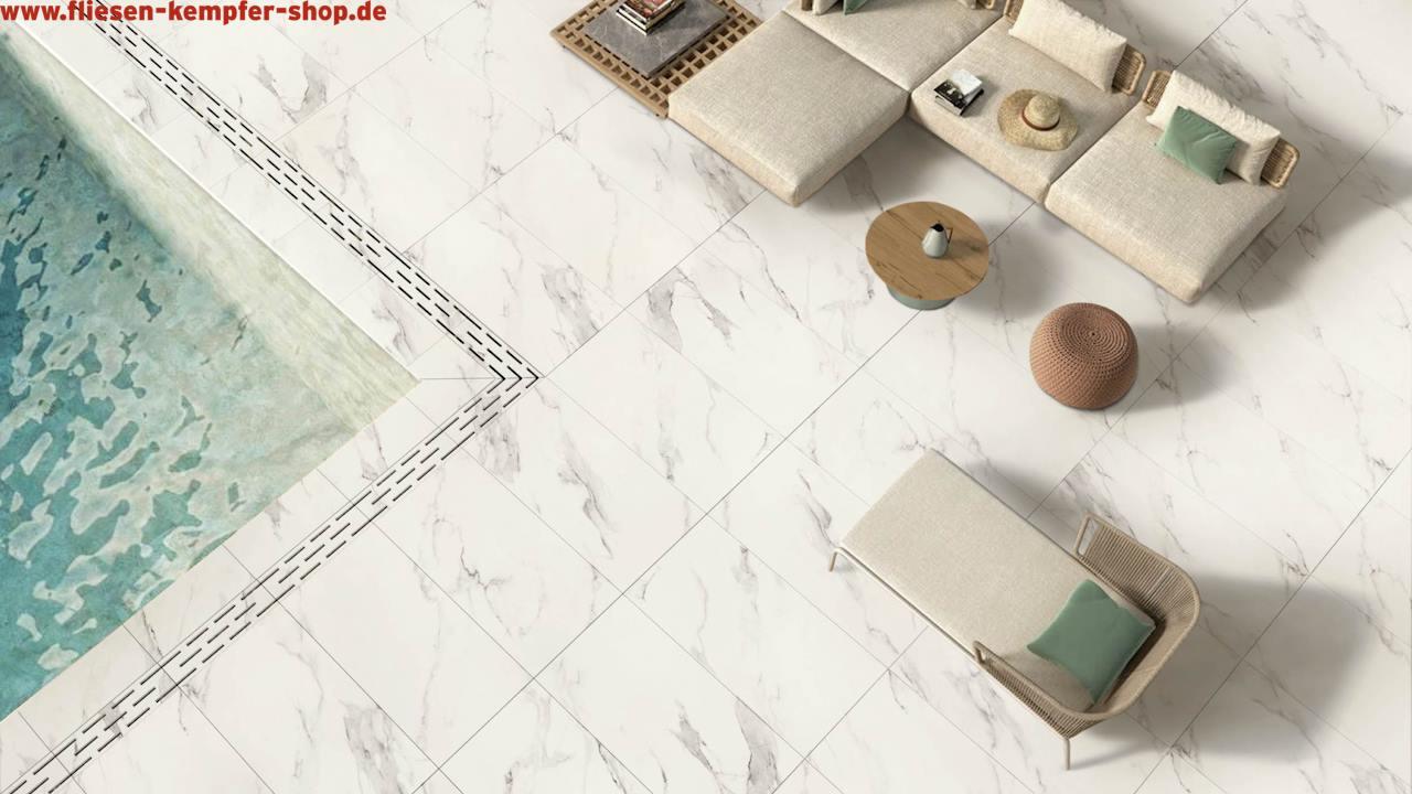 Terrassenfliesen Calacatta 60x60x2 cm, Outside-800