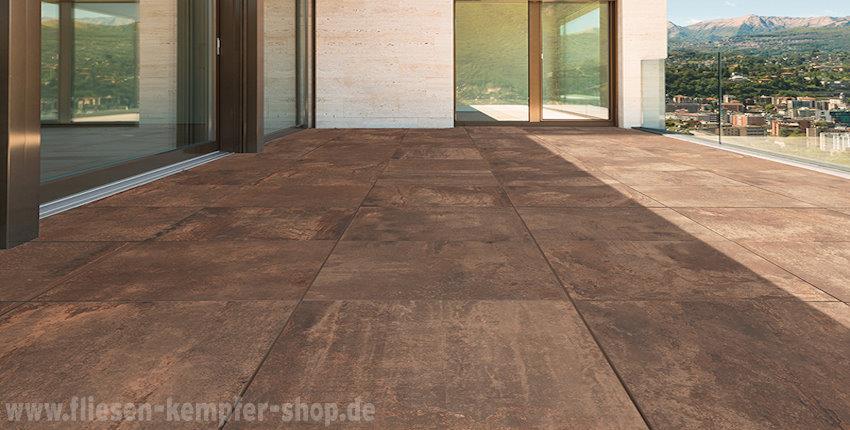 Terrassenfliese Flat rust 60x120x2 cm, Outside-852
