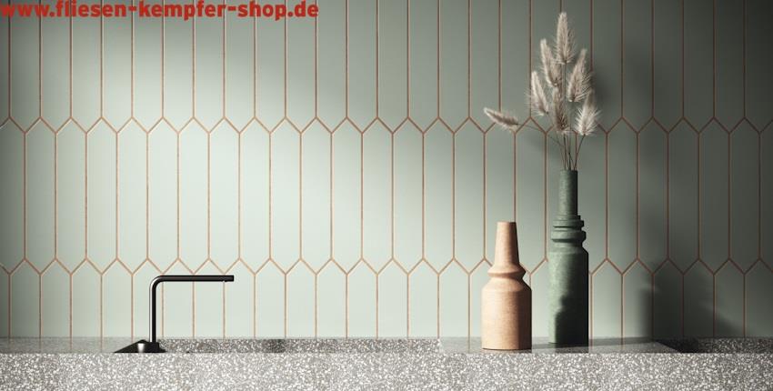 Wandfliese Time jade Picket 6,5x33,2 cm, Retro / Vintage