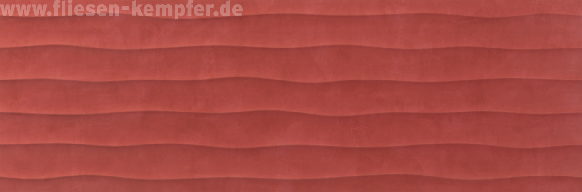 Dekor-Wandfliese Aquarius rot Welle 30 x 90 cm