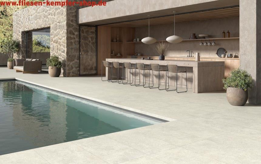 Terrassenfliese Limes weiss 100x100x2 cm, Outside-028