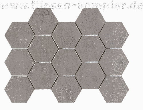 Mosaikfliese New Way silber matt 6-Eck / 32,5x22,5 cm
