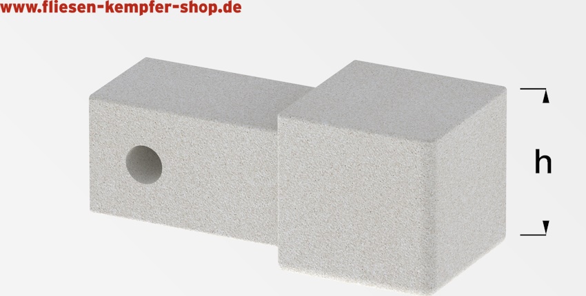 Q-Ecke Steincreme 10 mm, Aluminium pulverbeschichtet