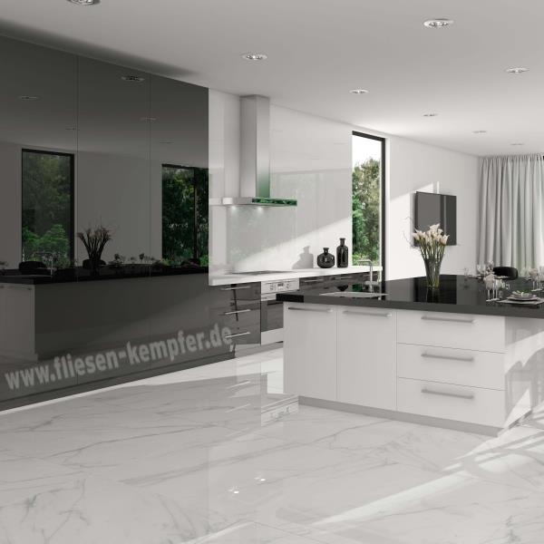 XXL-Fliese Marmor grau Hochglanz 120x260 cm