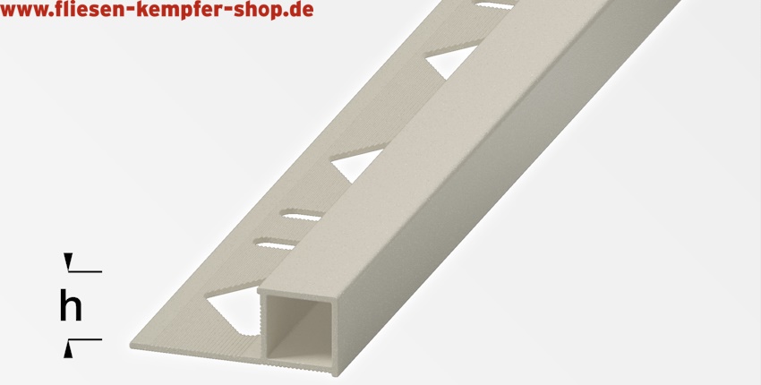 Quadrat-Profil Steingreige 10 mm, 2,5 m, Aluminium pulverbeschichtet