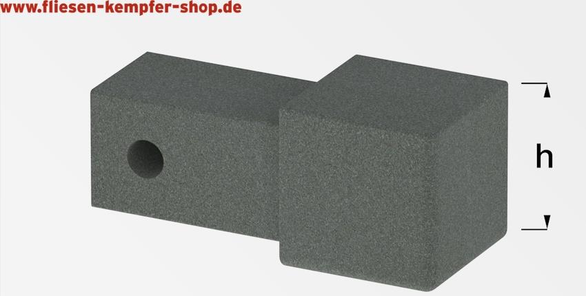 Q-Ecke Steingrau 11 mm, Aluminium pulverbeschichtet