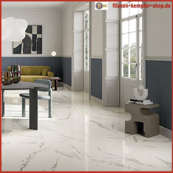 Fliese Statuario poliert 60 x 120 cm