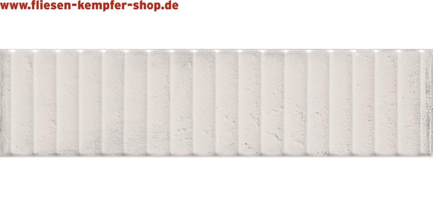 Dekor-Wandfliese Mussaka ivory Relief 7,5x30 cm, Retro / Vintage