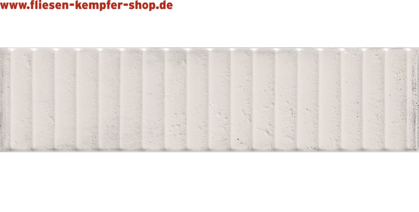 Dekor-Wandfliese Mussaka ivory Relief 7,5x30 cm, Retro / Vintage