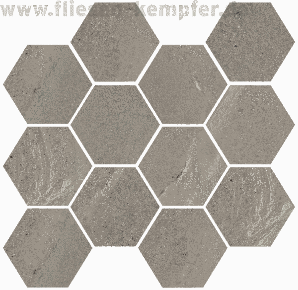 Mosaik Drahir taupe natur 6-Eck / 26x28 cm Netz