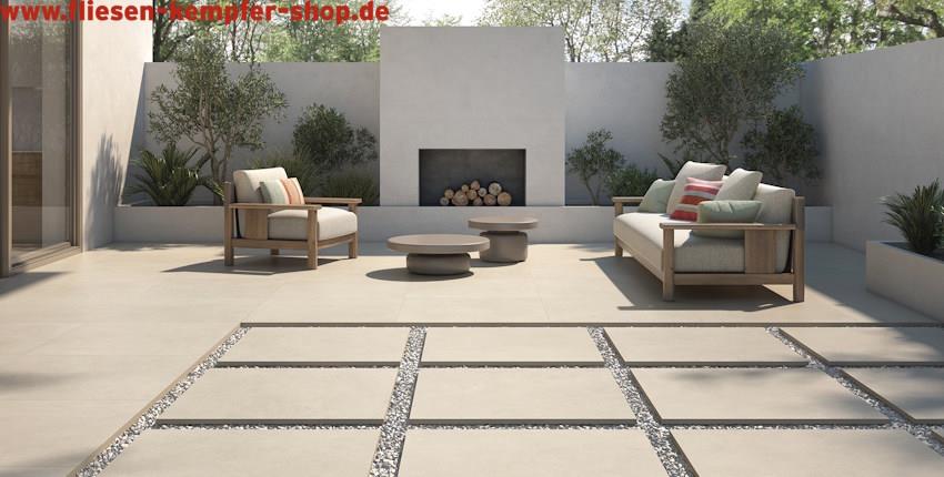 Terrassenfliese Porto creme 100x100x2 cm, Outside-056
